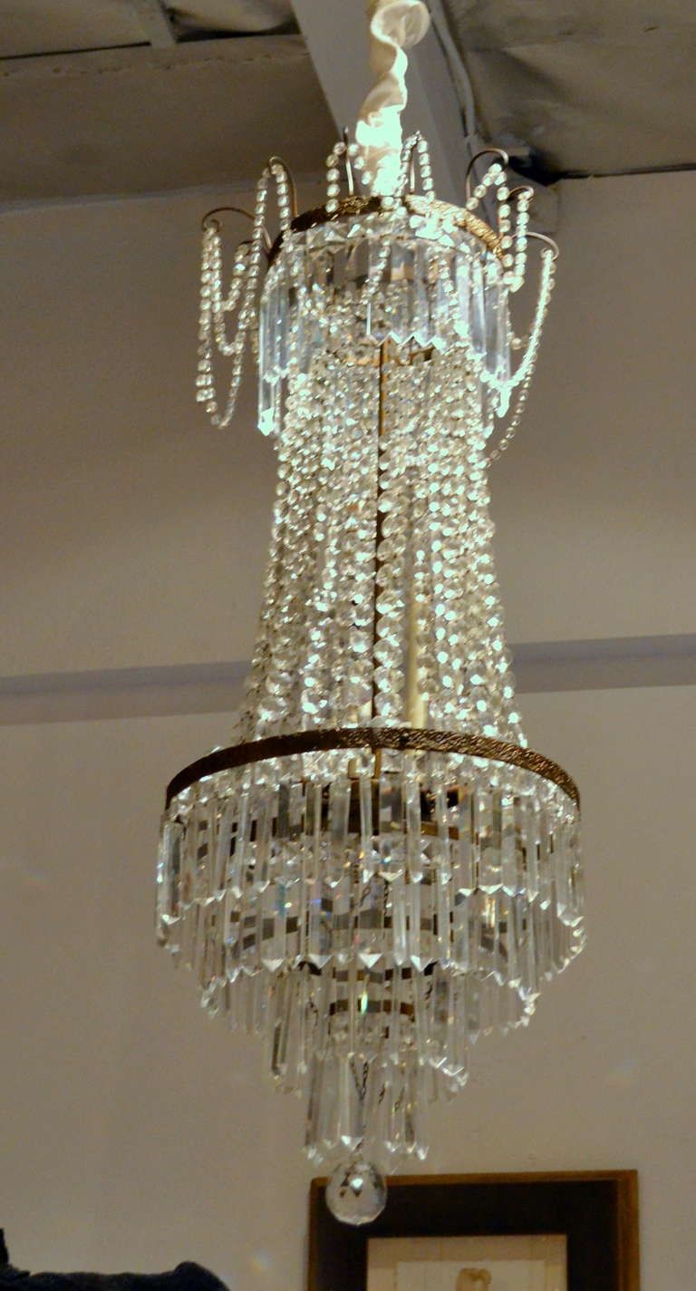 Fine Antique French Empire Cut Crystal Chandelier For Sale At 1stdibs In French Chandelier (Photo 10 of 12)