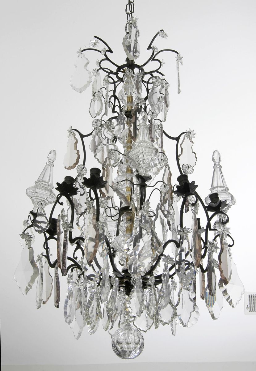 French Louis Xv Crystal And Bronze Antique Chandelier Pertaining To Antique French Chandeliers (View 7 of 12)
