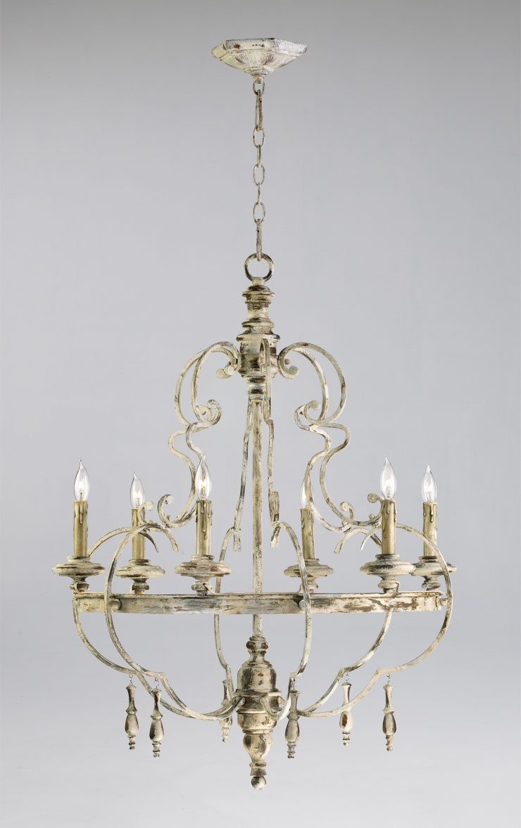 French Style Chandeliers Brushed Nickel Finish French Style For French Style Chandelier (Photo 1 of 12)