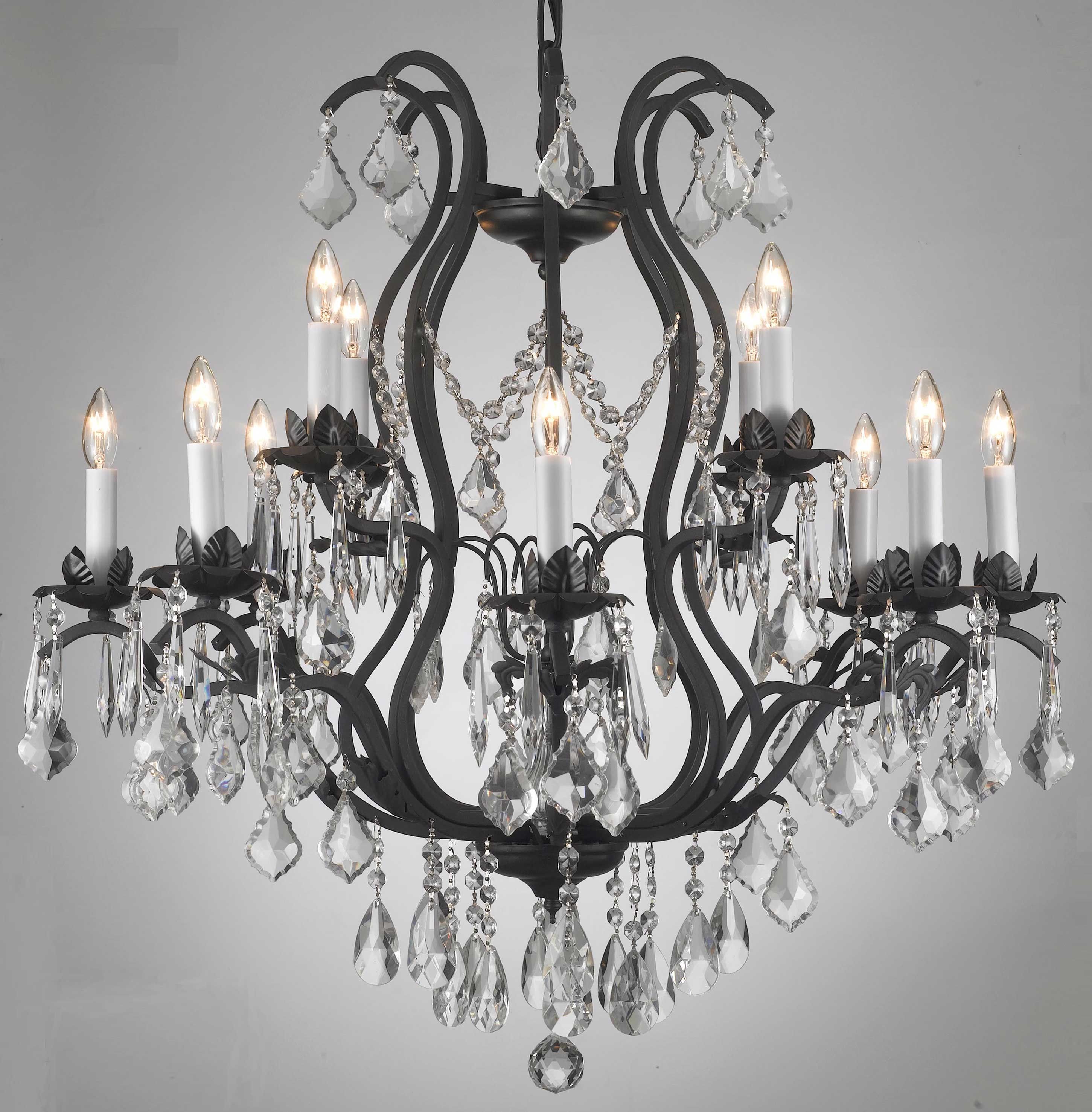 G93 Cs18643 Gallery Flush French Empire Crystal Flush Basket Throughout Grey Crystal Chandelier (Photo 7 of 12)