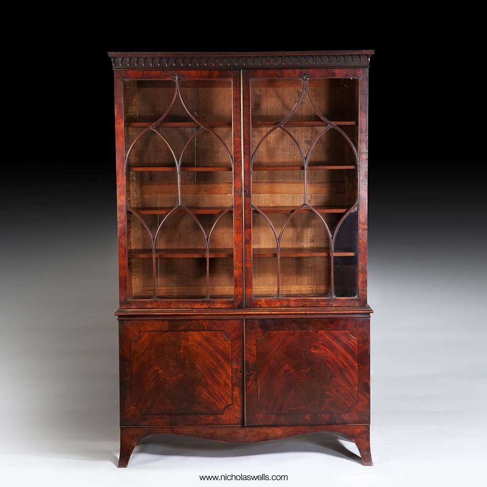 George Iii Gothic Mahogany Bookcase Nicholas Wells Antiques Ltd Within Mahogany Bookcase (View 15 of 15)
