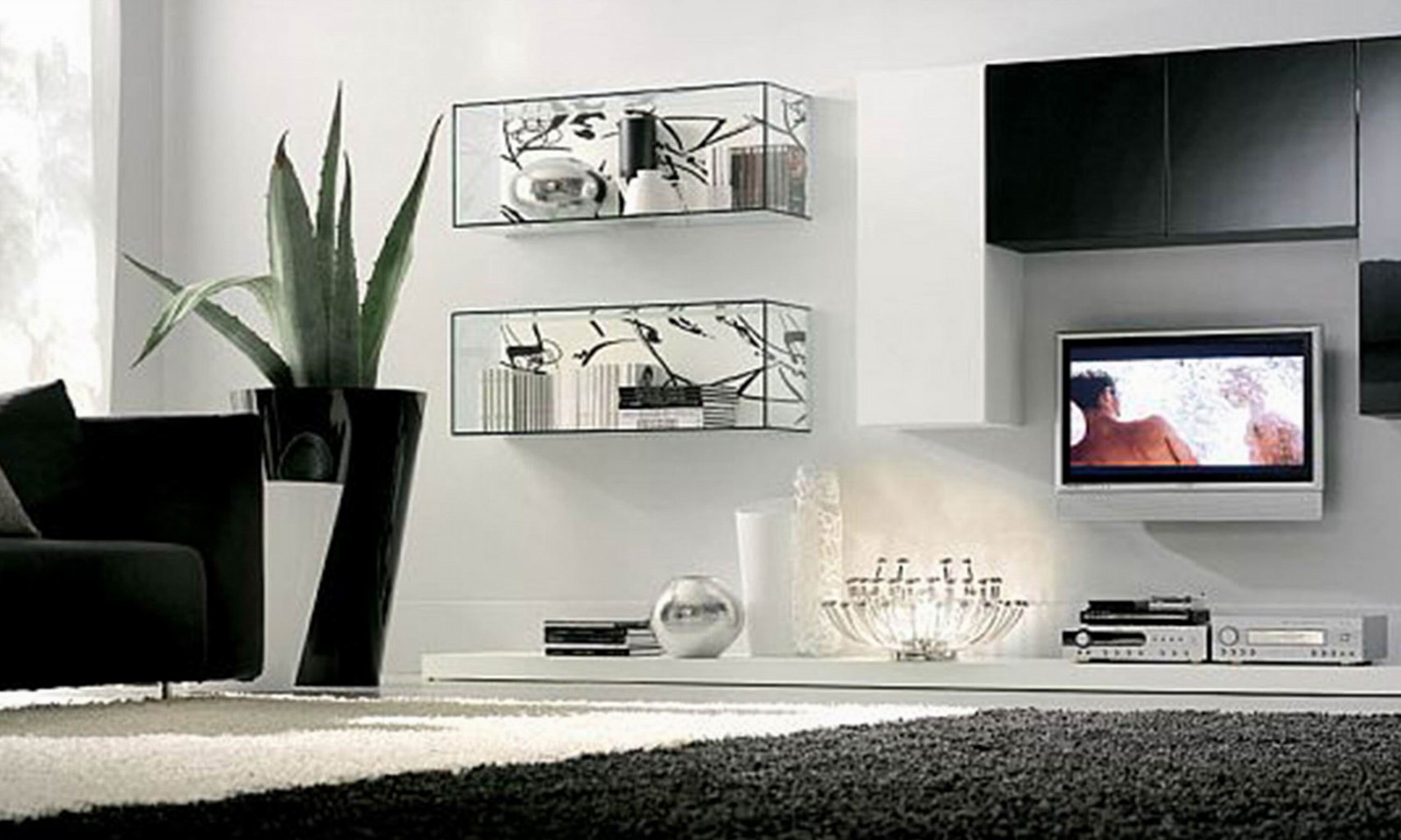 Glass Shelf Unit Living Room Regarding Glass Shelves In Living Room (Photo 2 of 12)