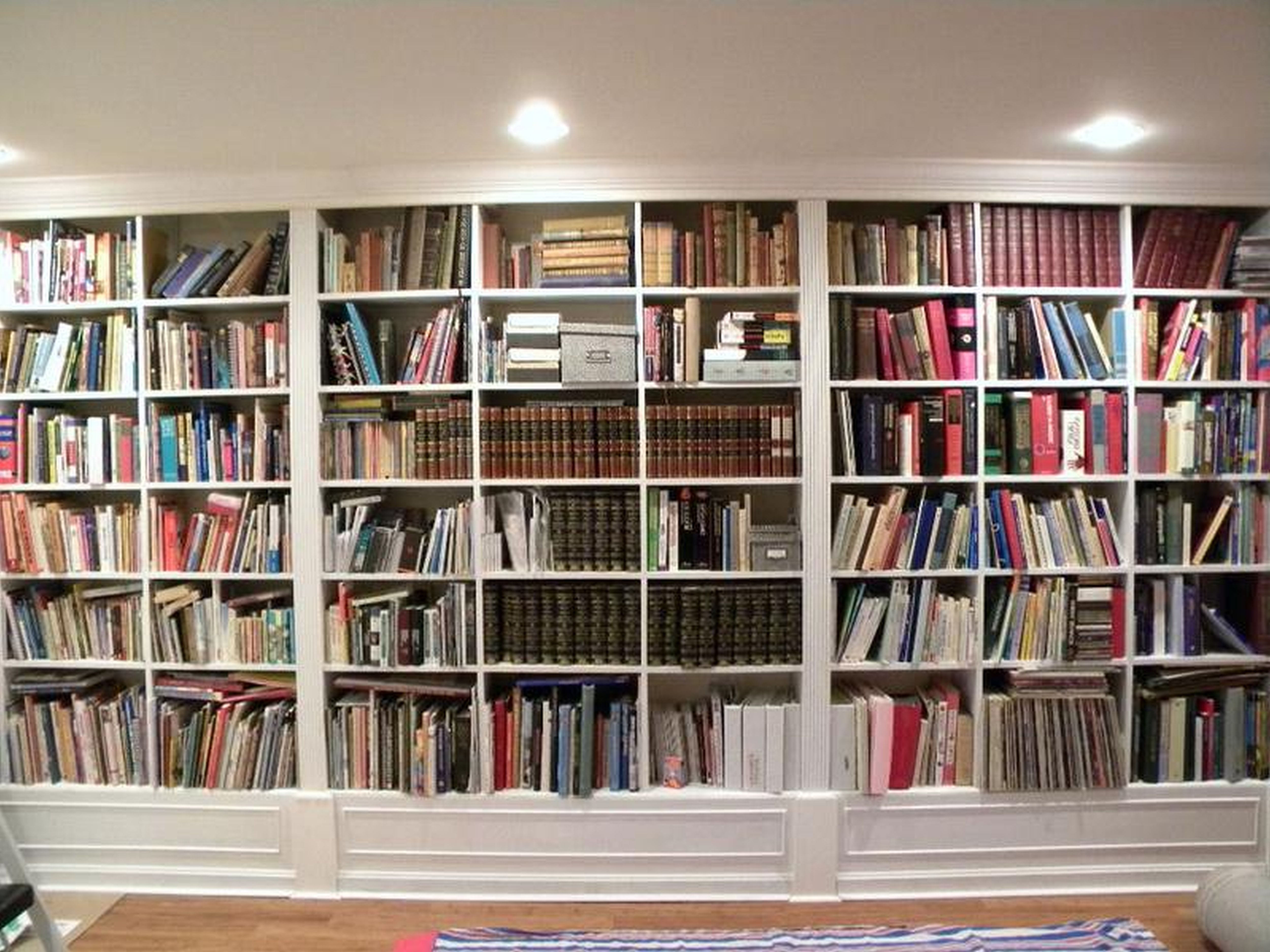 Gorgeous White Wooden Built In Large Bookshelf Ideas For Home For Wall To Wall Bookcase (Photo 1 of 15)