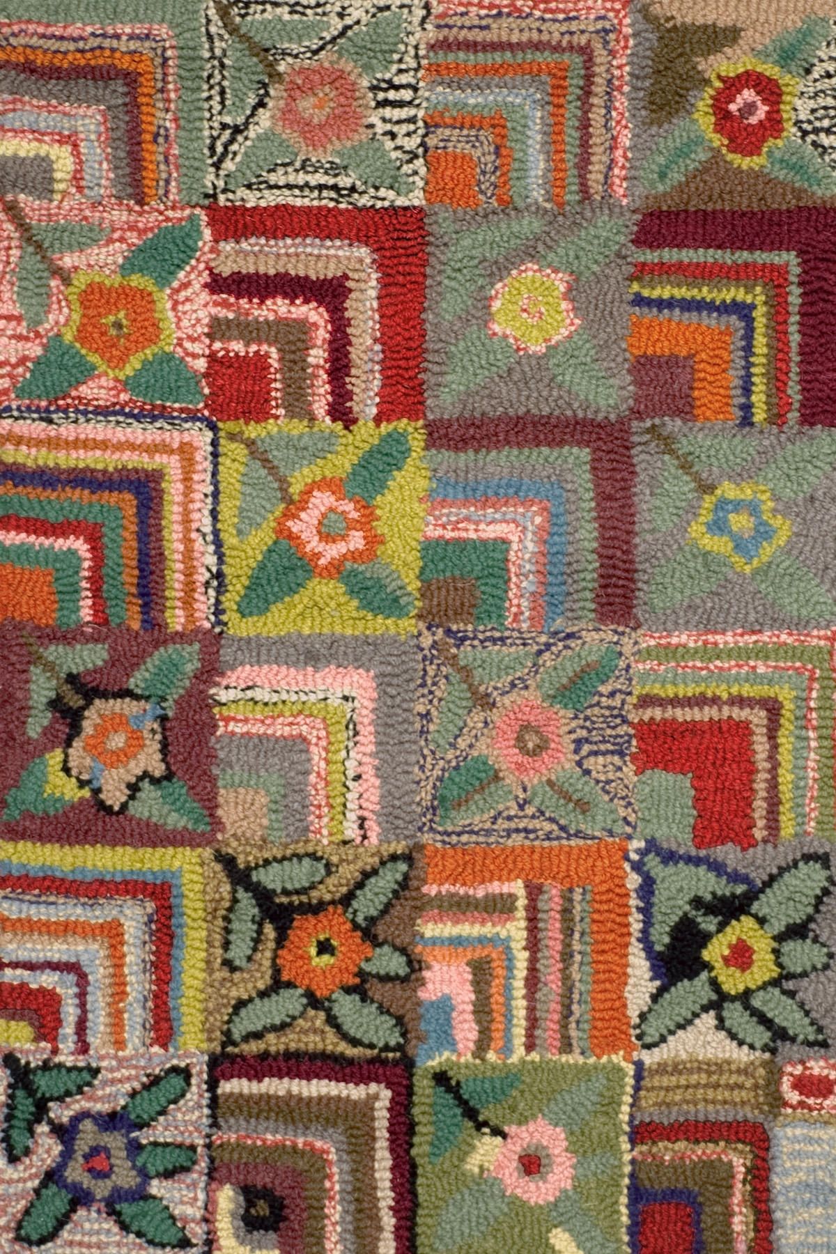 Gypsy Rose Wool Hooked Rug Wool Yarn Cotton Canvas And Home With Wool Hooked Area Rugs (View 5 of 9)