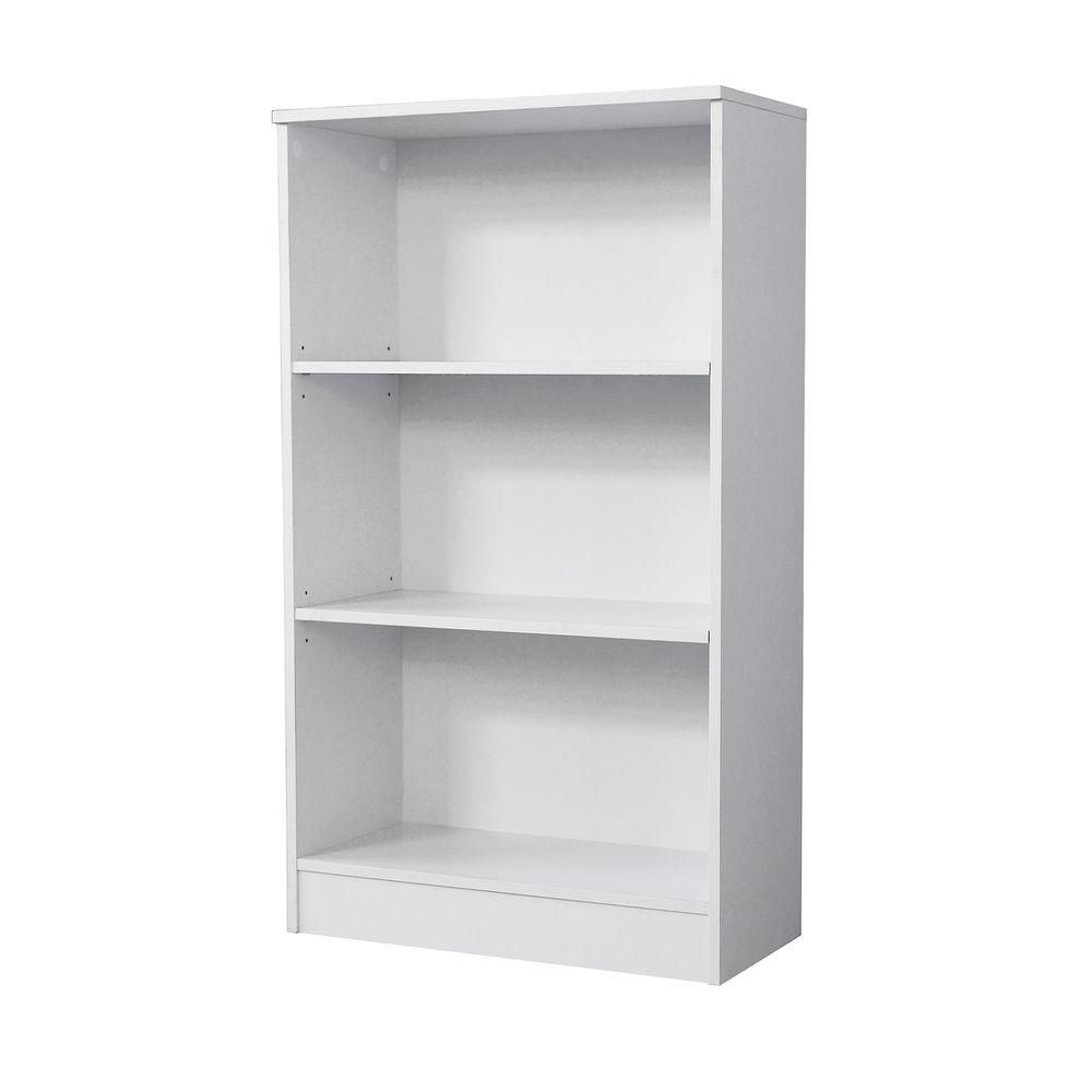 Hampton Bay 3 Shelf Standard Bookcase In White Thd900031aof Intended For White Bookcase (Photo 7 of 15)