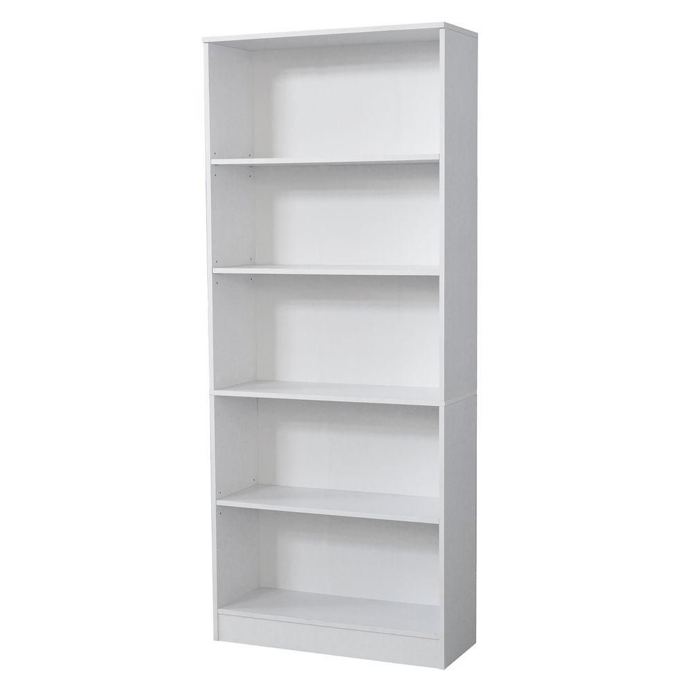 Hampton Bay 5 Shelf Standard Bookcase In White Thd900041aof With Off White Bookcase (Photo 2 of 15)
