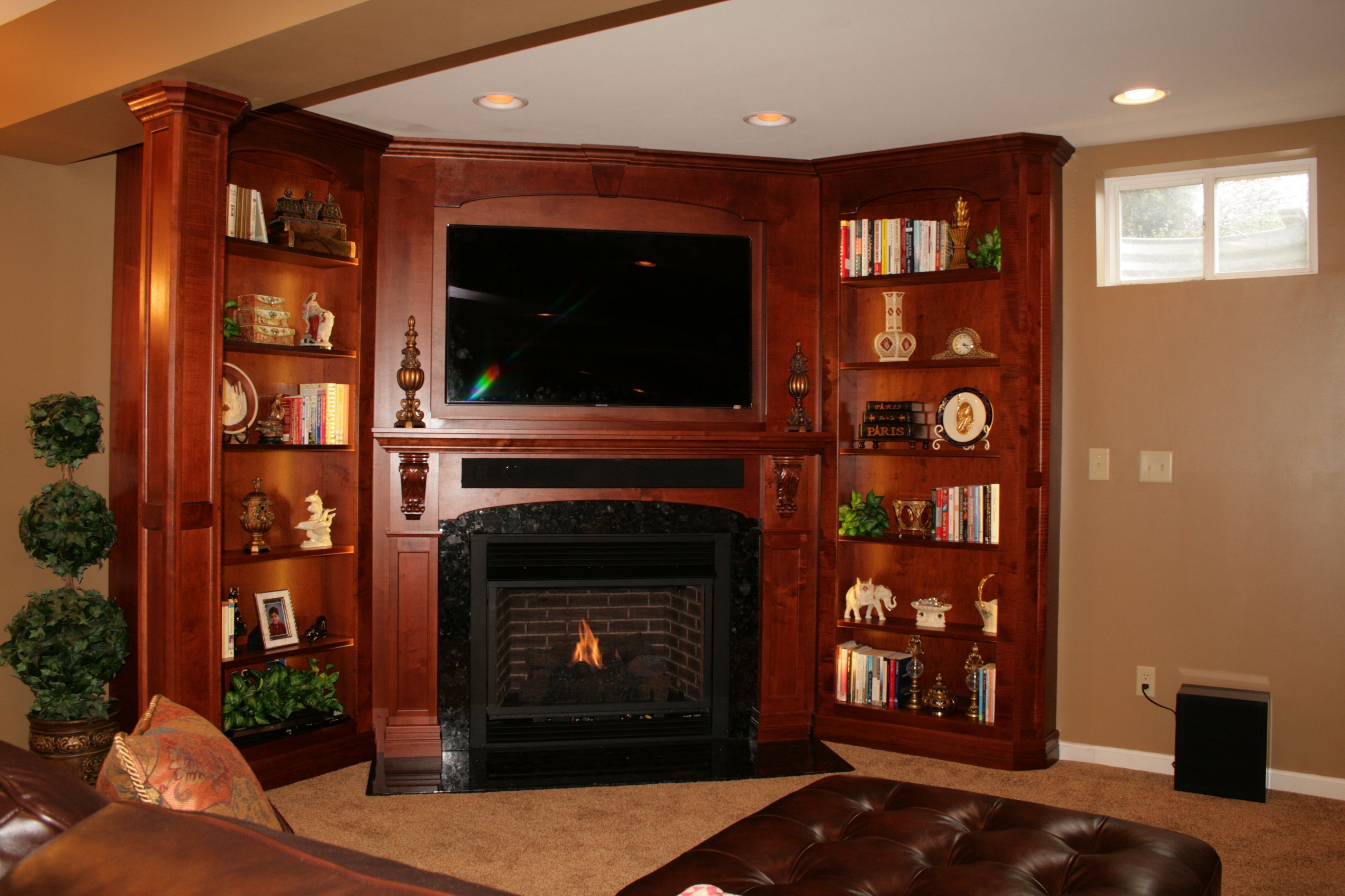 Handmade Solid Wood Built In Tv Wall Unit Fireplace And Bookcase With Tv Bookcase Unit (Photo 13 of 15)