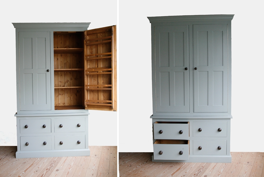 Handmade Solid Wood Larder Unit Freestanding Kitchen Units Pertaining To Free Standing Kitchen Larder Cupboards (Photo 1 of 15)