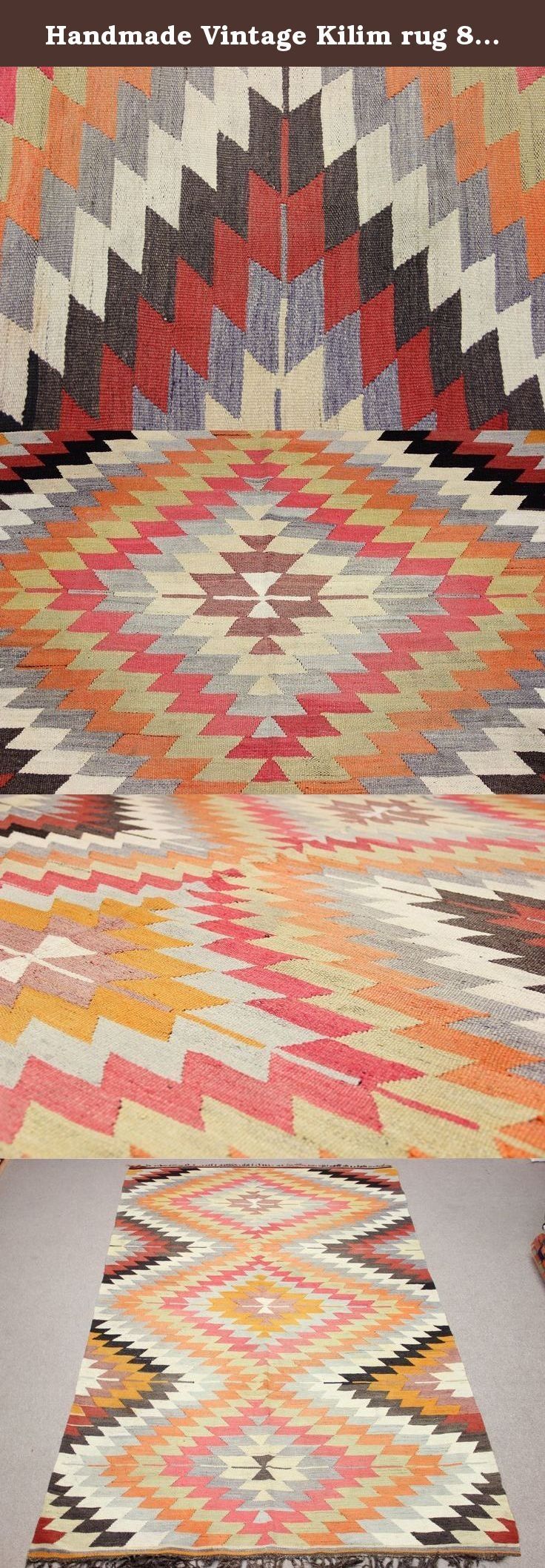 Handmade Vintage Kilim Rug 88×49 Feet Area Rug Floor Rug Old For Organic Wool Area Rugs (View 13 of 15)