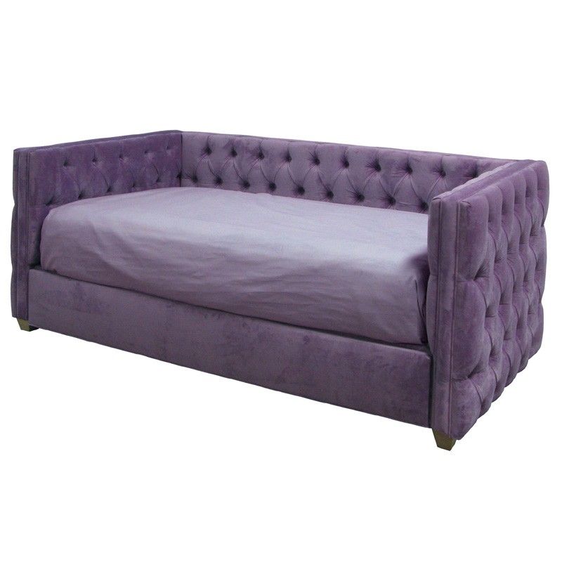 Hollywood Sofa Twin Day Bed In Dakota Gumdrop Fabric With Button Within Sofa Day Beds (Photo 10 of 15)
