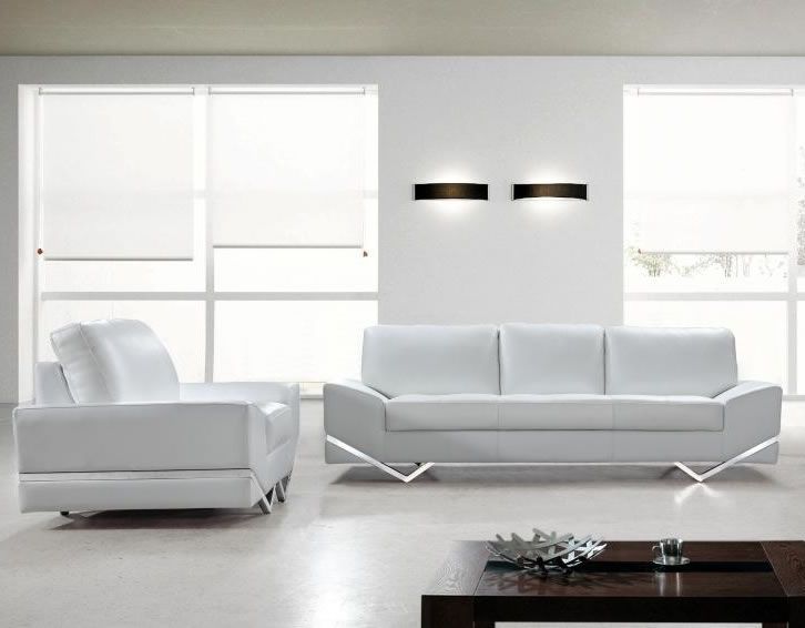Home Furniture Living Room Furniture Sofas Lc White Leather Sofa Inside White Leather Sofas (View 15 of 15)