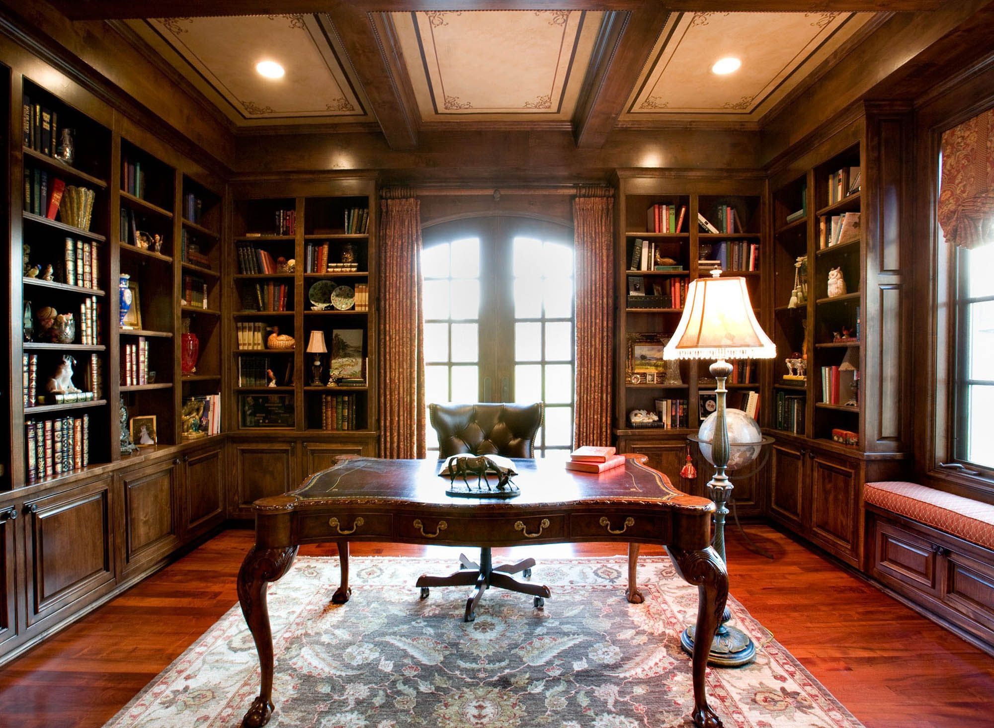 Interior Gorgeous Basement Home Library Decor With Built In Wall For Built In Library Shelves (View 15 of 15)