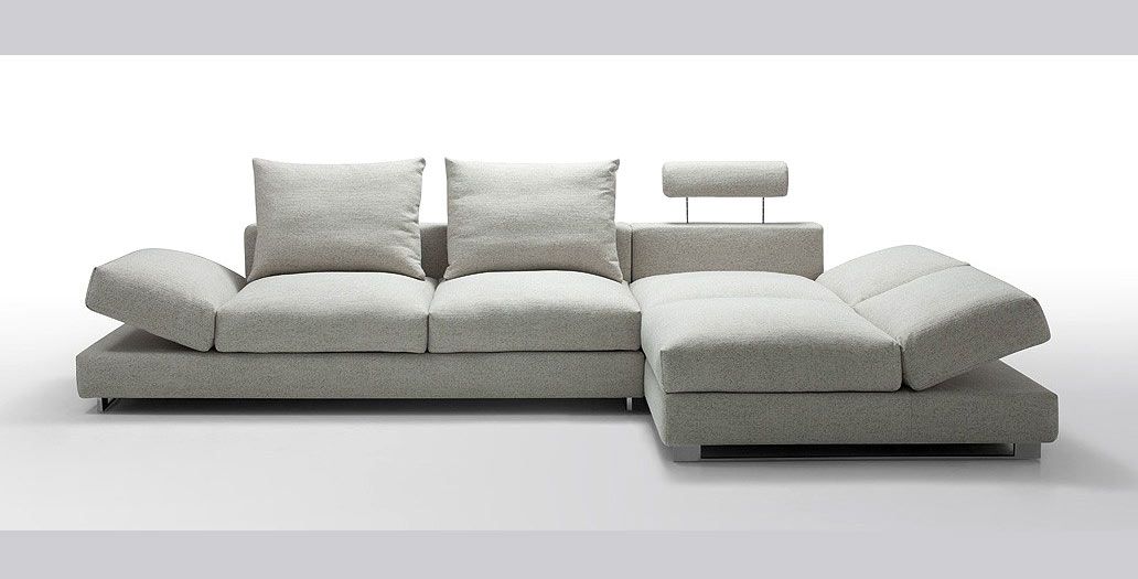 Irma Modern Light Fabric Sectional Sofa Fabric Sectional Sofas With Regard To Cloth Sectional Sofas (View 7 of 15)