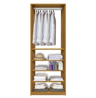 Isa Closet System Hanging Clothes Above Closet Shelves Below Throughout Hanging Wardrobe Shelves (Photo 6 of 15)