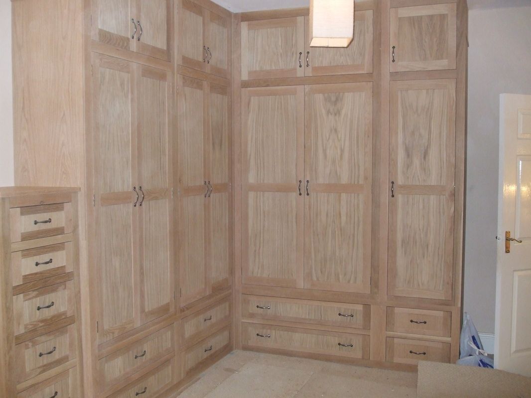L Shaped Fitted Oak Wardrobe Gallery Thorne Woodworking Within Solid Wood Fitted Wardrobes (Photo 14 of 15)