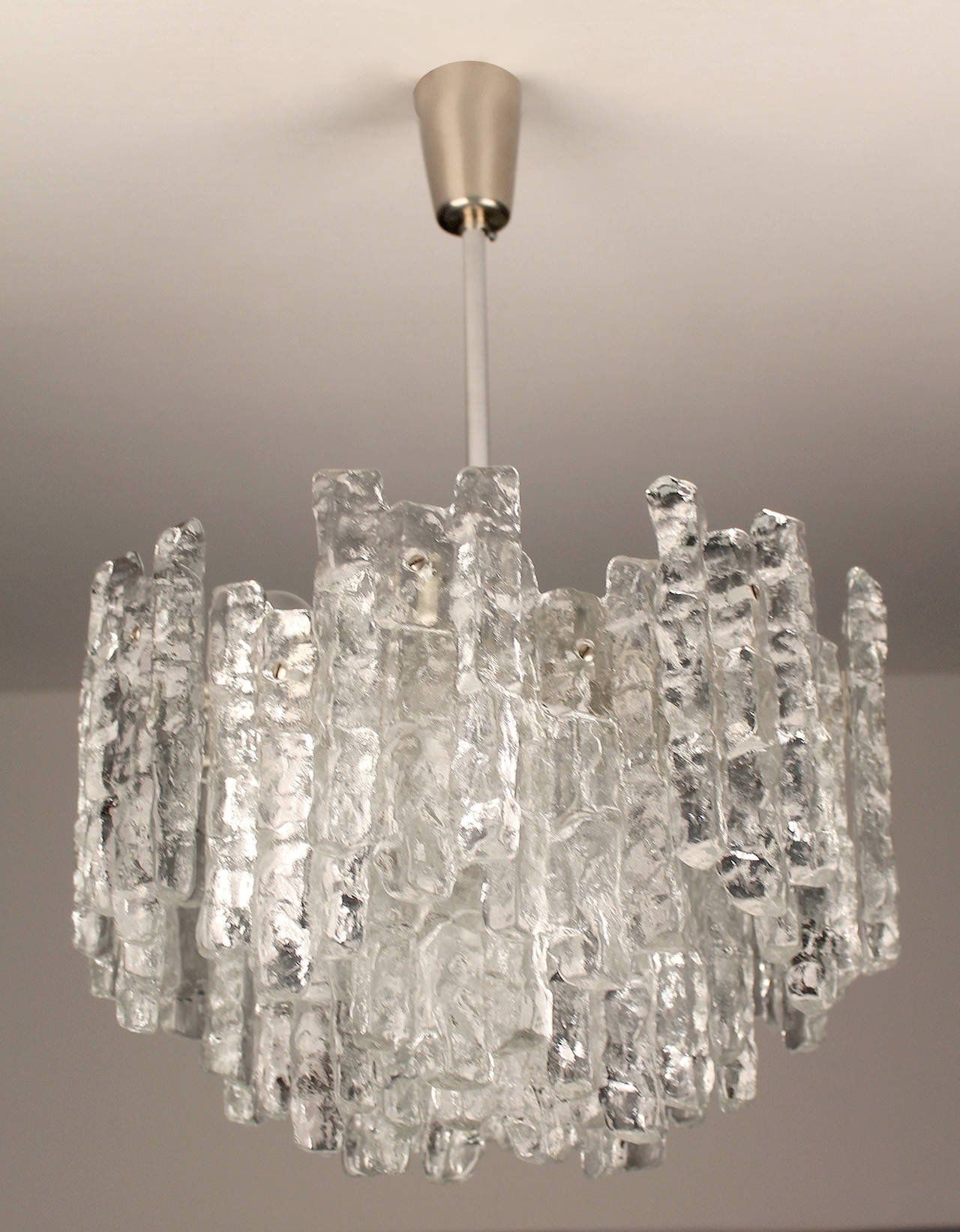 Large Kalmar Murano Glass Chandelier 1960s Modernist Design At Pertaining To Large Glass Chandelier (Photo 1 of 12)