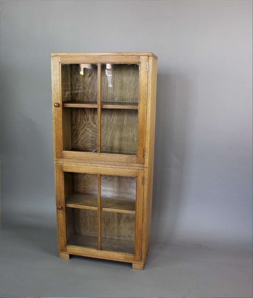 Light Oak Glazed Bookcase Heals C1930 Sold Art Furniture With Regard To Oak Glazed Bookcase (View 11 of 15)