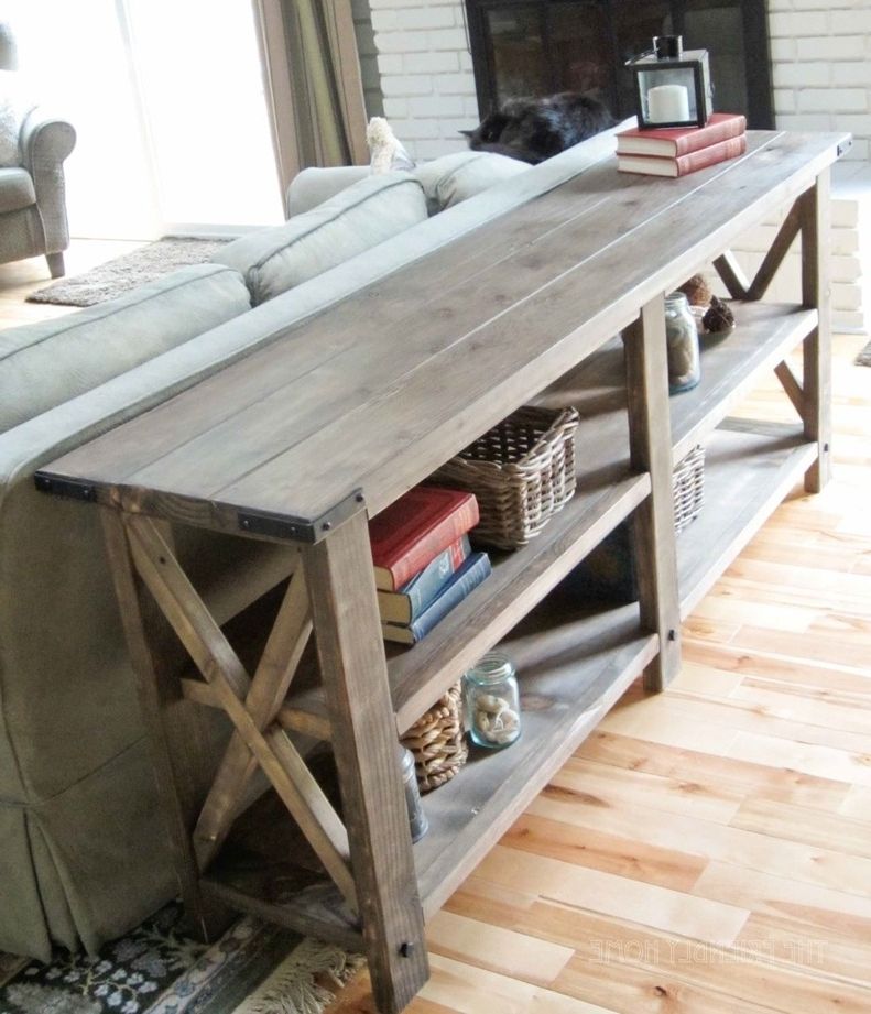 Living Room Ana White Rustic X Console Diy Projects For 6 Foot Pertaining To 6 Foot Sofas (View 9 of 15)
