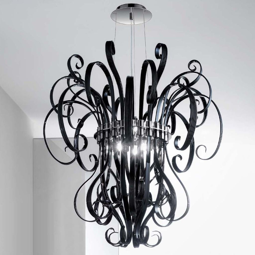 Lovable Black Contemporary Chandelier Black Glass Modern With Regard To Black Contemporary Chandelier (View 5 of 12)