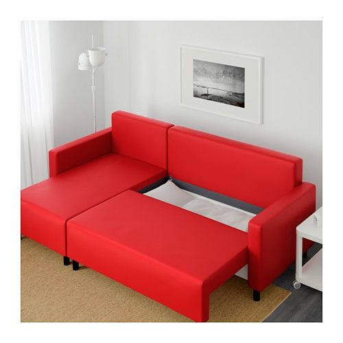 Lugnvik Sleeper Sectional 3 Seat Grann Red Ikea Inside Red Sofa Beds Ikea (Photo 1 of 15)
