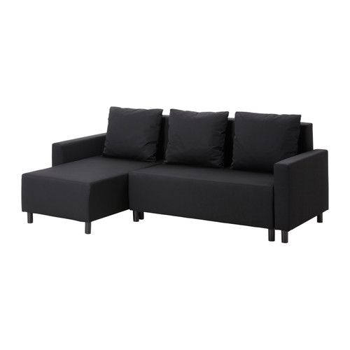 Lugnvik Sofa Bed With Chaise Longue Grann Black Ikea Intended For Ikea Chaise Lounge Sofa (View 3 of 15)