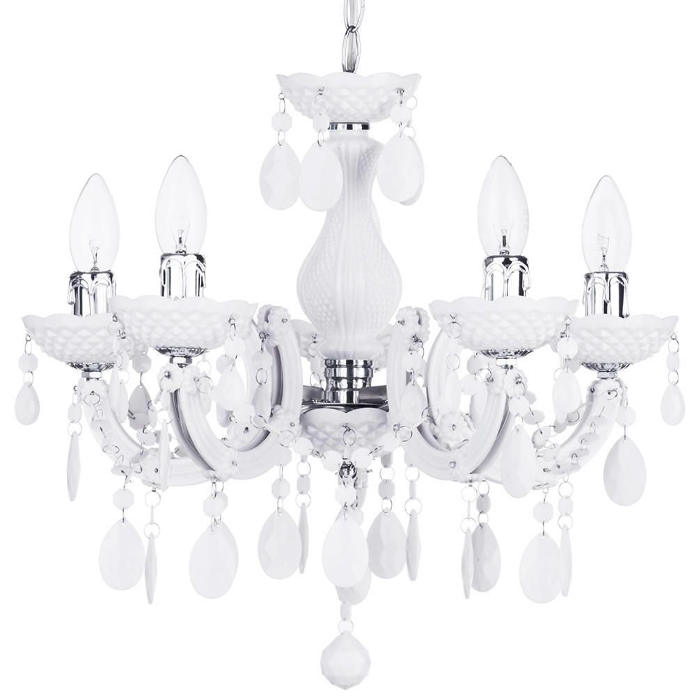 Marie Therese 5 Light Dual Mount Chandelier White From Litecraft With White Chandelier (Photo 6 of 12)