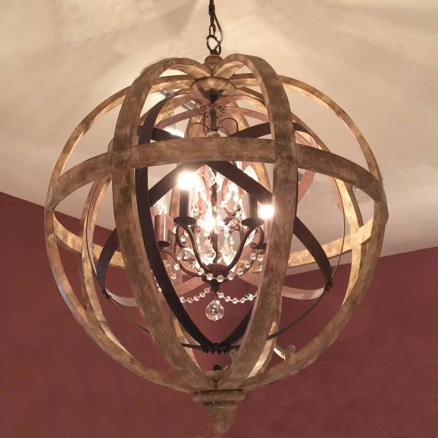 Featured Photo of 12 Ideas of Metal Sphere Chandelier
