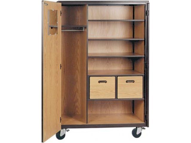 Mobile Wardrobe Storage Closet 3 Shelves 2 Drawers 72h Irw Intended For Wardrobe With Shelves (Photo 14 of 15)