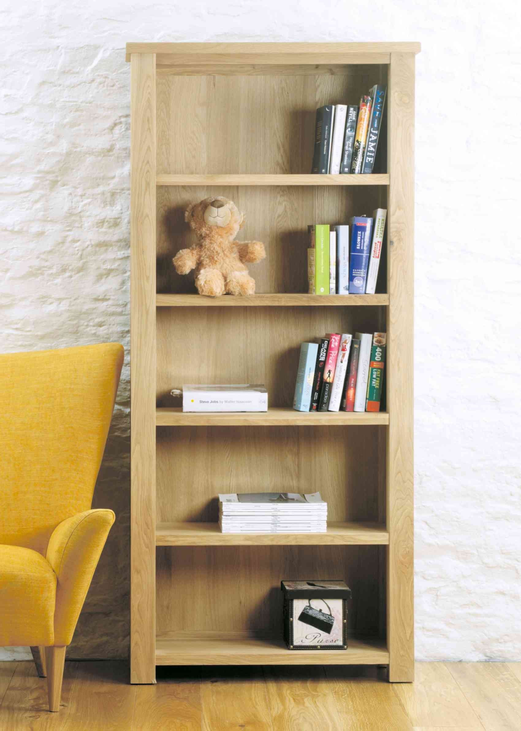 Modern Chunky Oak Large Open Bookcase Hampshire Furniture Regarding Contemporary Oak Bookcase (View 6 of 15)