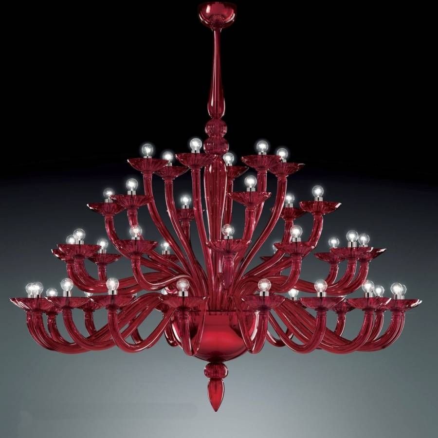 Modern Red Large Chandelier For Home Large Chandeliers In Modern Red Chandelier (Photo 8 of 12)