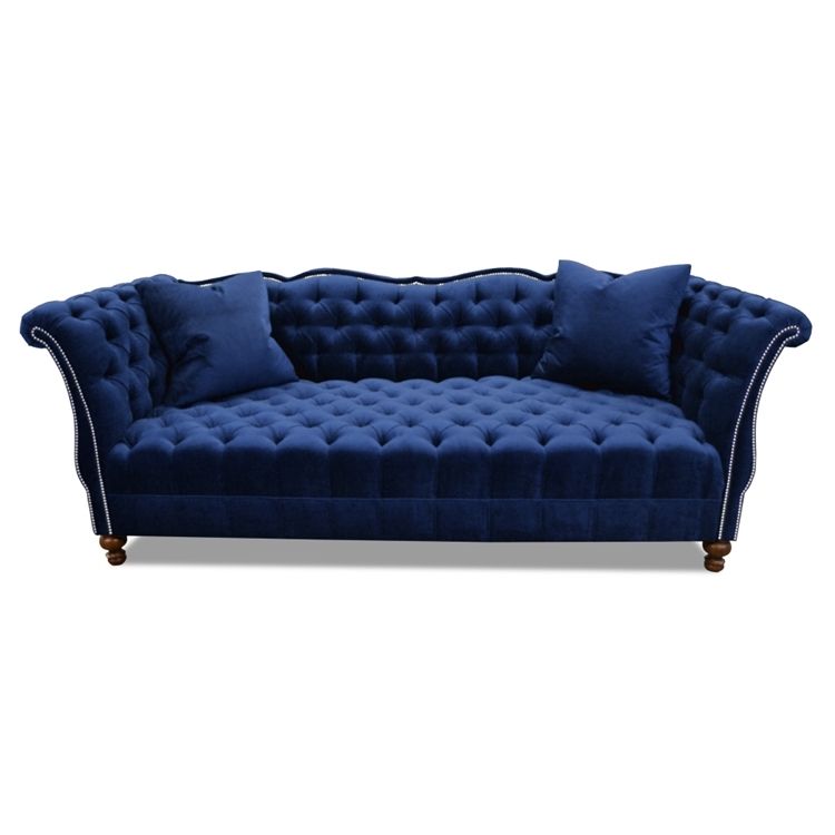 Navy Blue Tufted Sofa Custom Furniture Haute House Home Pertaining To Blue Tufted Sofas (View 1 of 15)
