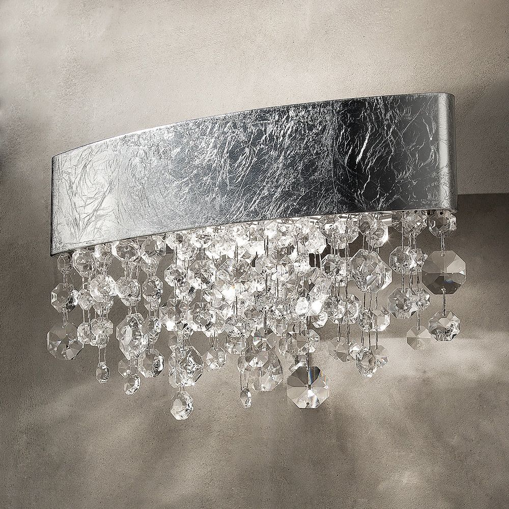Oval Silver Leaf Chandelier Style Wall Light Juliettes Interiors With Chandelier Wall Lights (View 8 of 12)