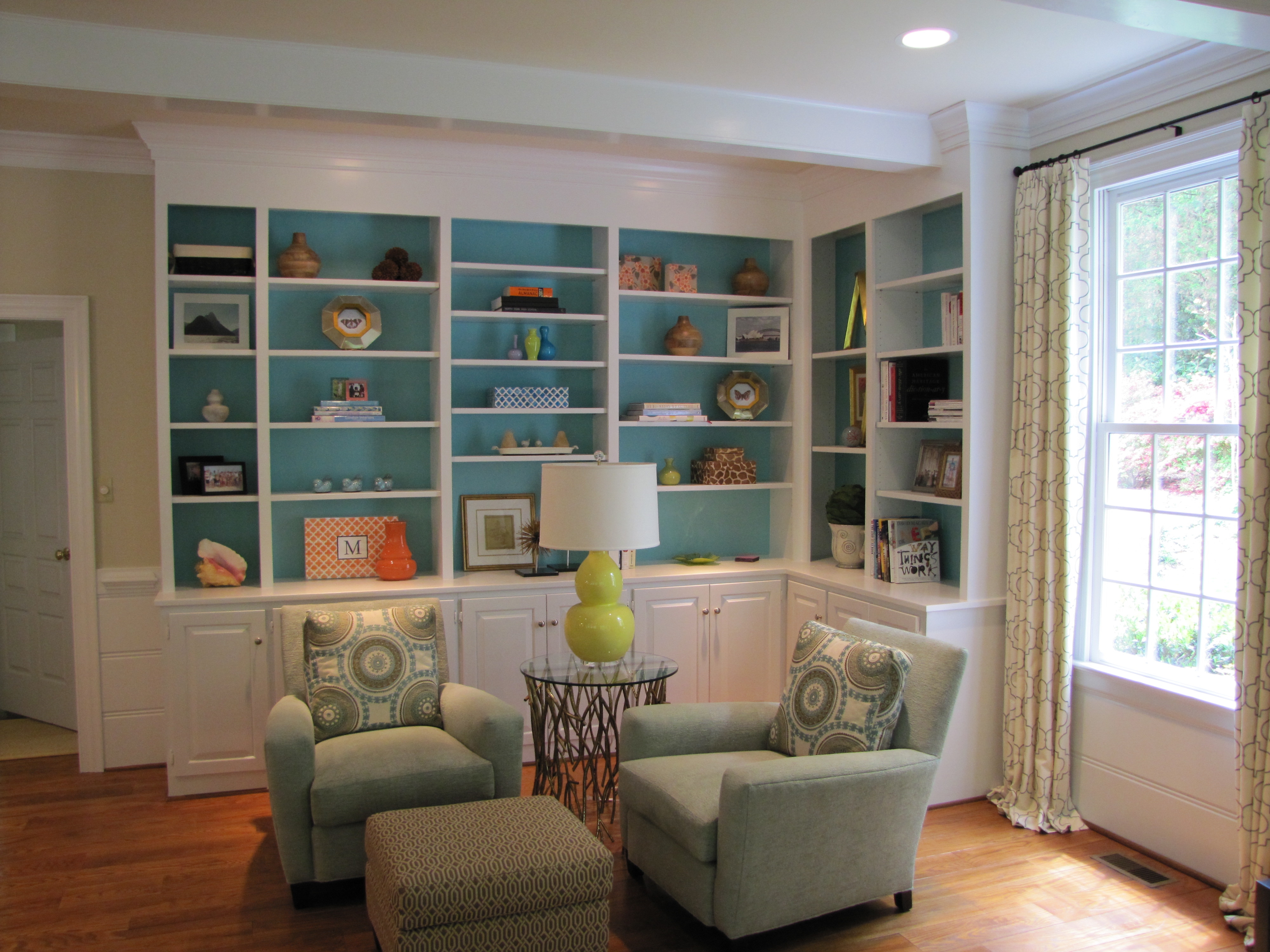 Painted Bookcases Janet Brown Interiors With Family Room Bookcases (Photo 1 of 15)