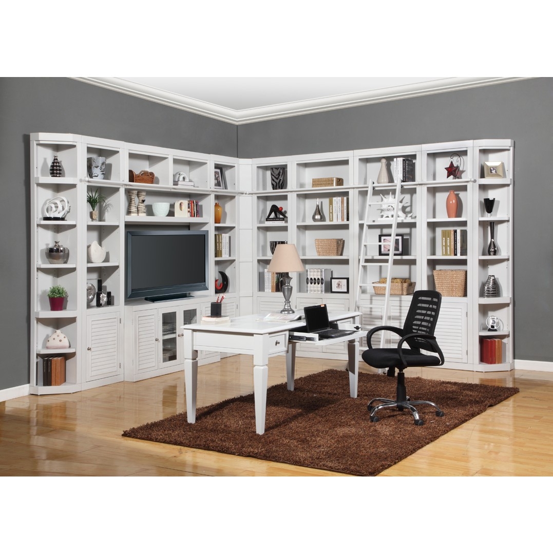 Parker House Boca 12pc Corner Library Bookcase Wall Unit With Desk With Regard To Corner Library Bookcase (Photo 1 of 15)