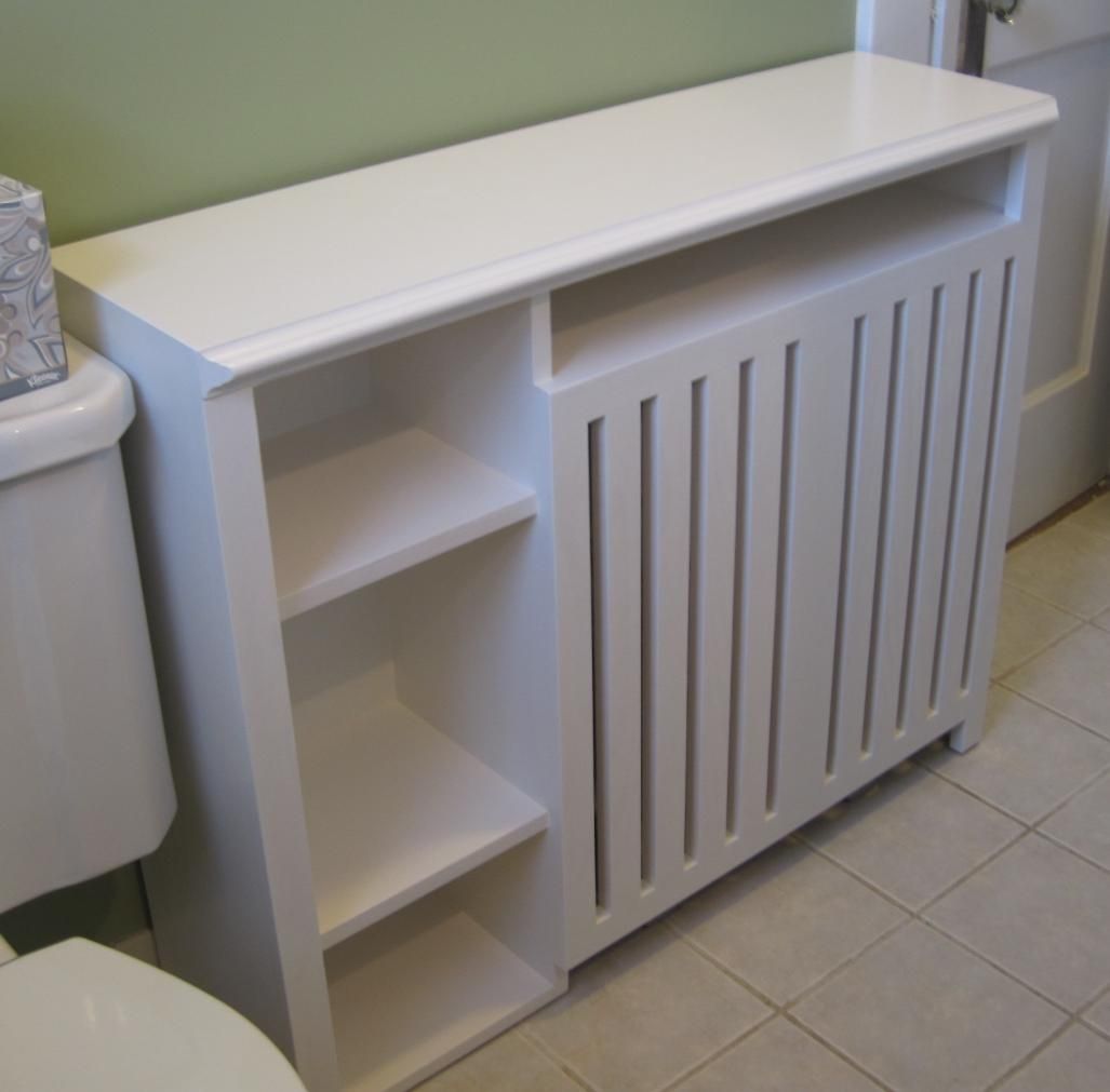 Radiator Enclosure Cabinet Custom Built For A Small Bathroom Within Radiator Covers With Bookshelves (View 3 of 15)