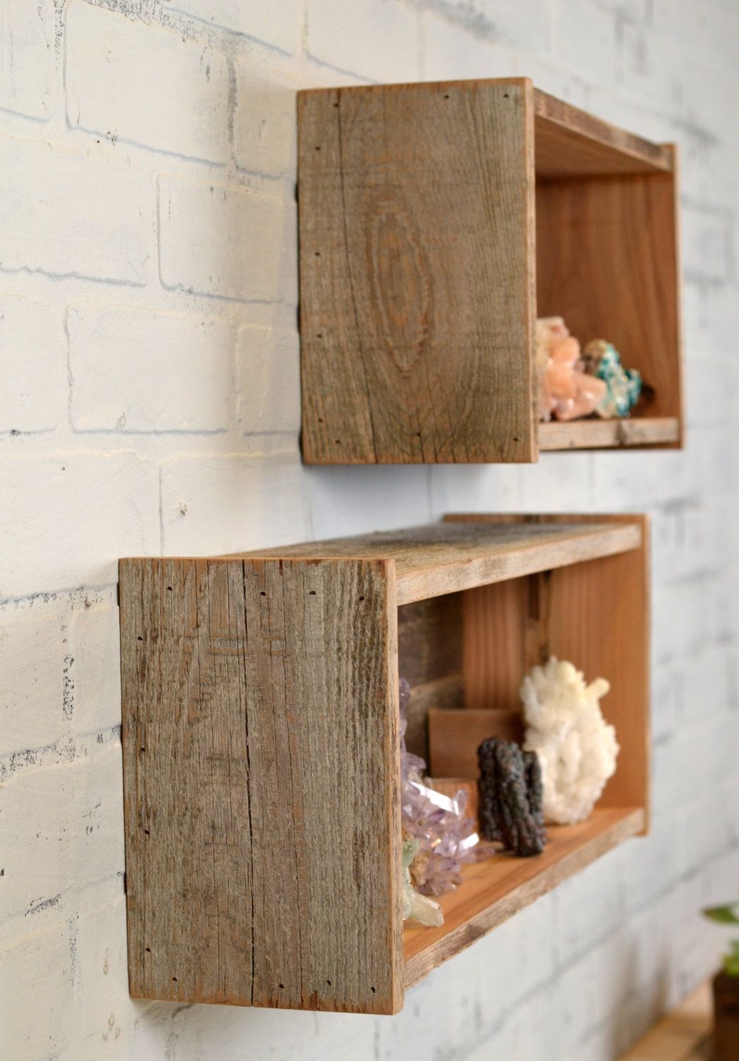 Reclaimed Cedar Storage Box Shelf Rustic Home Decor Handmade Intended For Handmade Wooden Shelves (View 12 of 15)