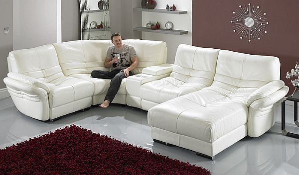 Rich Look White Leather Sofa Goodworksfurniture Throughout White Leather Sofas (Photo 14 of 15)