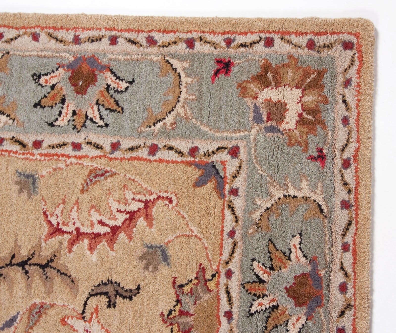 Royal Beige Blue Orange Traditional Hand Tufted Wool Area Rug 5×8 With 5×8 Wool Area Rugs (View 2 of 15)