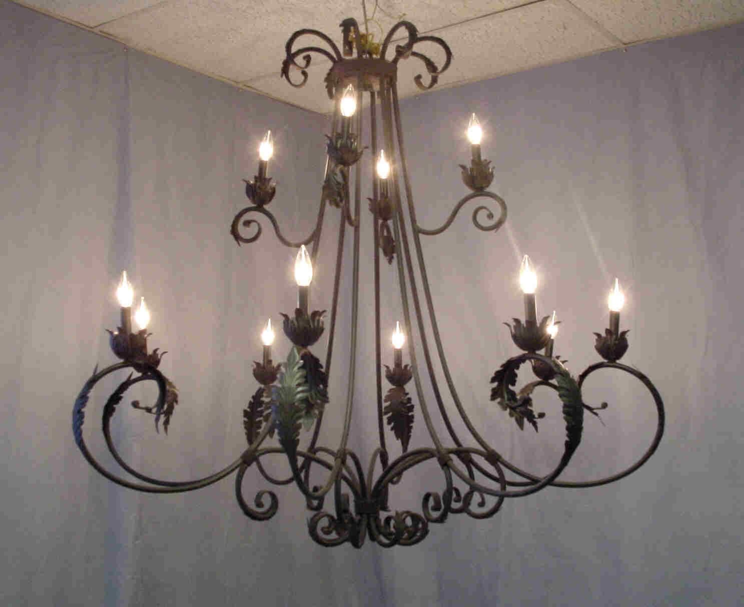 Rustic Chandeliers Wrought Iron Pertaining To Wrought Iron Chandeliers (Photo 4 of 12)