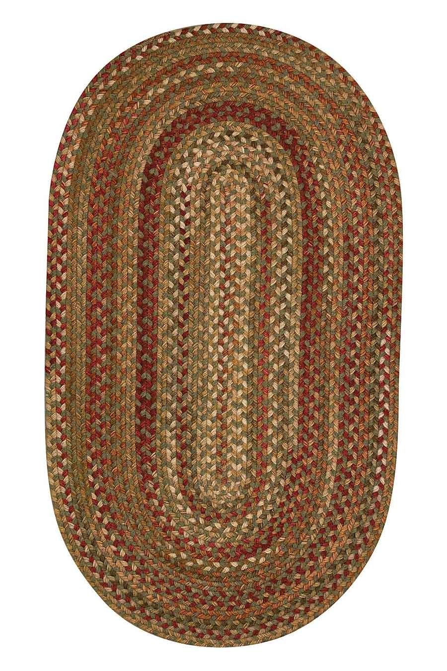 Sage Red Hues Manchester Braided Rug Cottage Home Within Wool Braided Area Rugs (Photo 178 of 264)