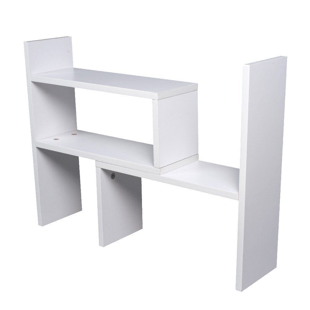 Senweit White Desktop Bookcase Free Stand Display Storage Shelves With Desktop Bookcase (View 7 of 15)