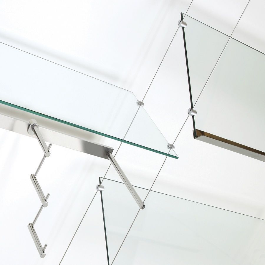 Shelving System Hanging Contemporary Glass For Shops Shopkit Intended For Suspended Glass Shelving (View 12 of 12)