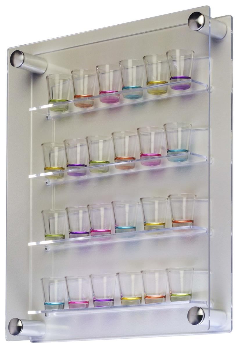 Shot Glass Display Cases Tabletop Wall Mount In Wall Mounted Glass Display Shelves (View 3 of 15)