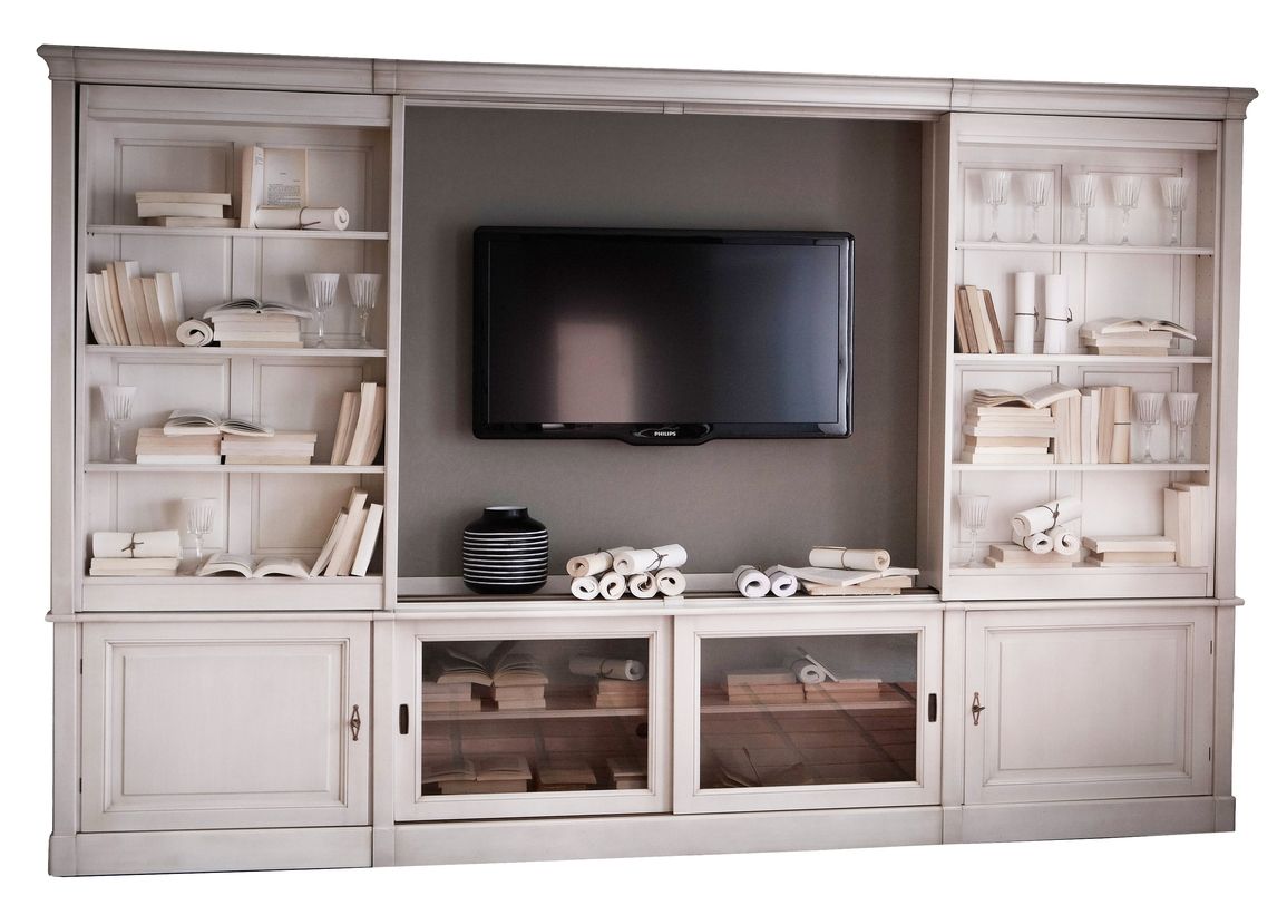 Sliding Tv Bookcase Wall Unit From Grange Furniture Bookshelves In Bookcase With Tv Unit (View 11 of 15)