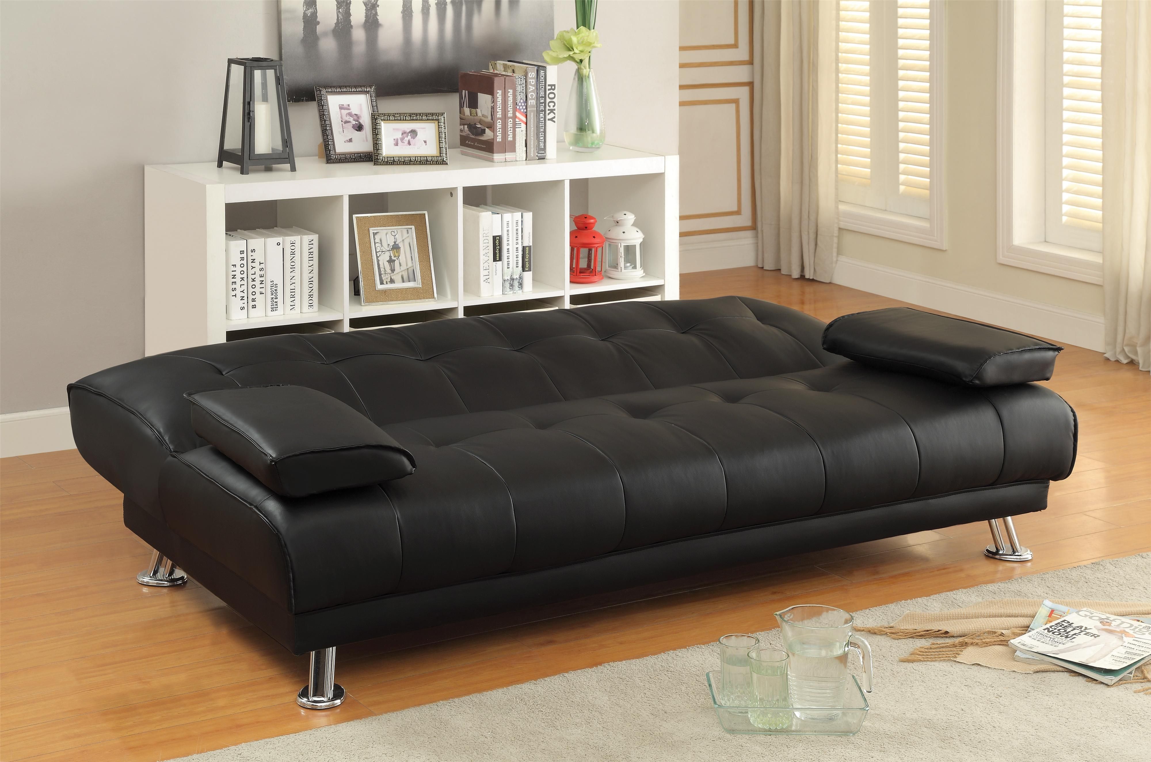 Sofa Beds And Futons Faux Leather Convertible Sofa Bed With Throughout Convertible Sofa Bed (Photo 6 of 15)