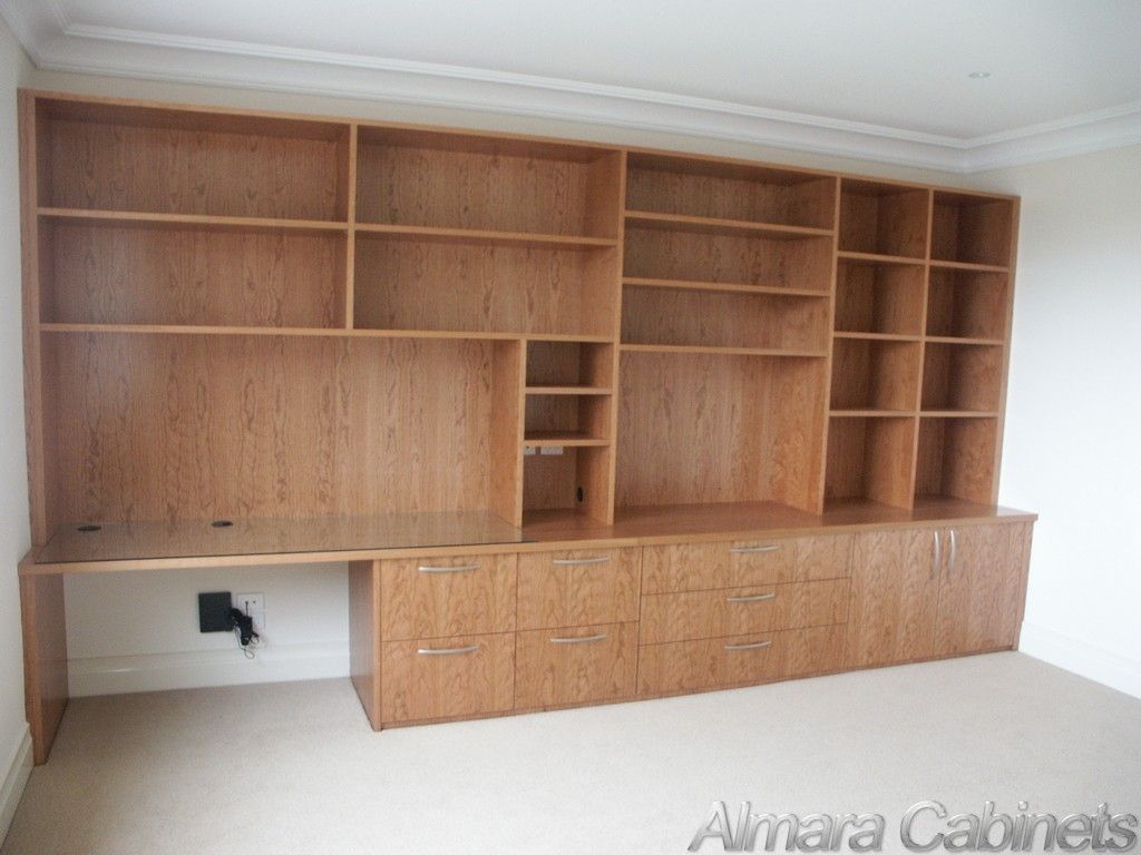 Study Office Wall Units Bookshelves Melbourne Within Office Wall Cupboards (Photo 8 of 12)