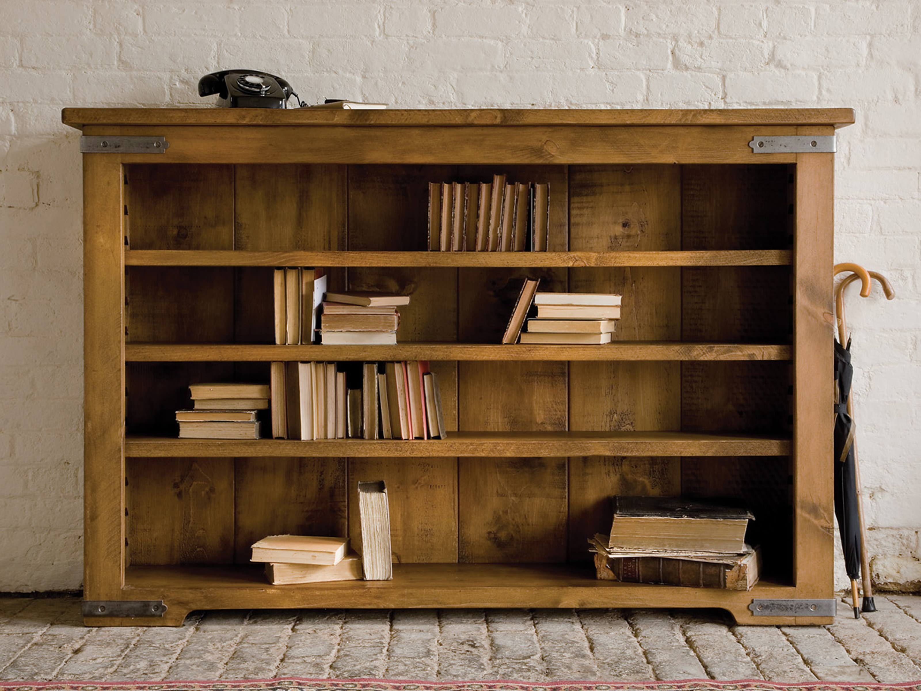 Terrific Unfinished Oak Low Bookcase Over Stones Floors And White With Regard To Large Solid Wood Bookcase (Photo 1 of 15)