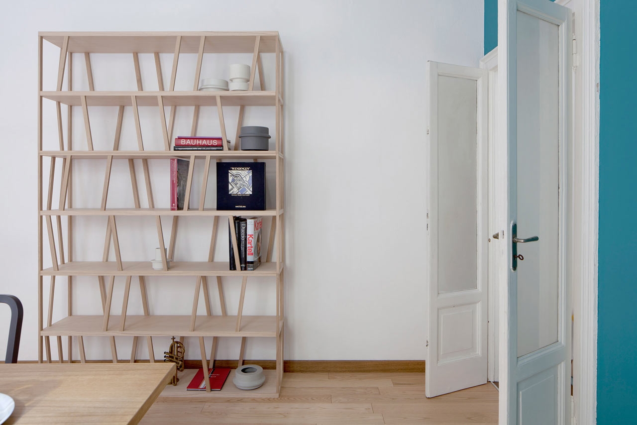 Tilta A Double Sided Freestanding Bookcase Design Milk Throughout Freestanding Bookcase (Photo 1 of 15)