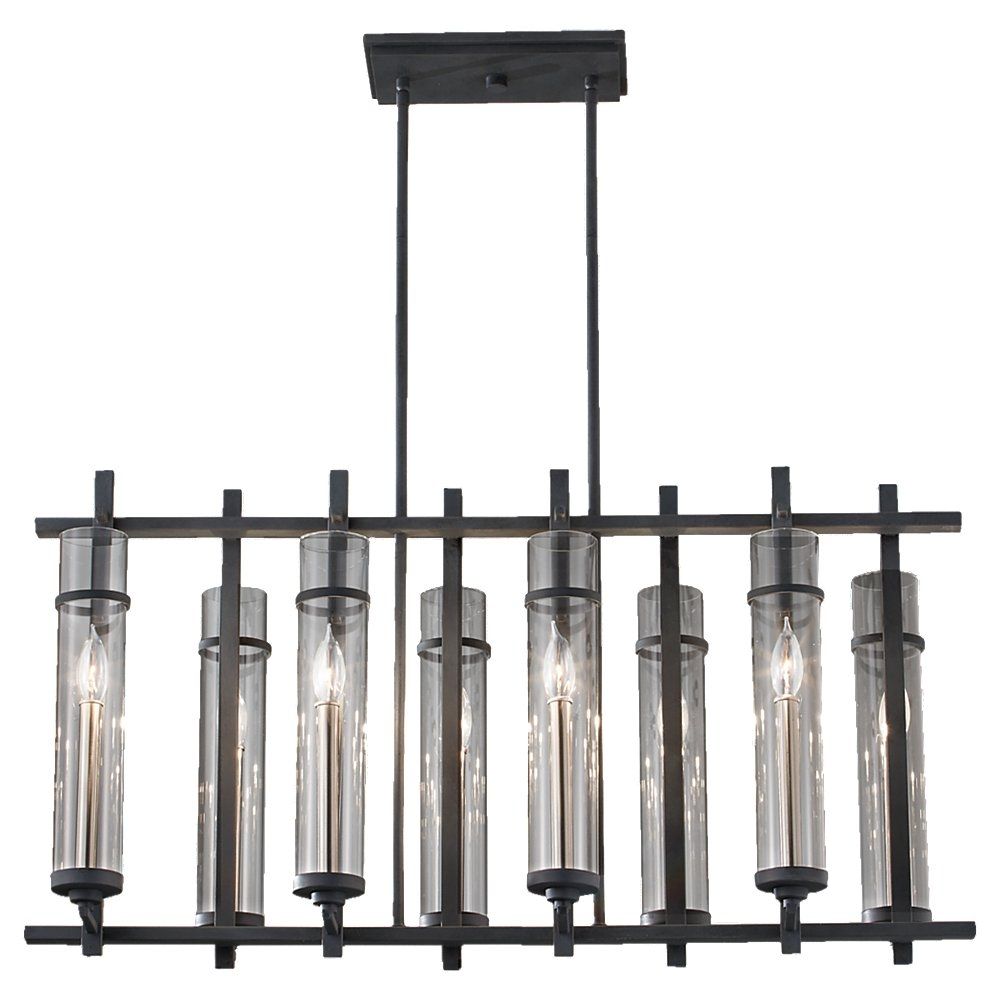 Tubular Linear Iron Chandelier Barn Light Electric Pertaining To Iron Chandelier (Photo 12 of 12)
