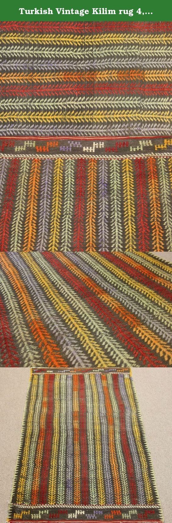 Turkish Vintage Kilim Rug 42×24 Feet Area Rug Old Rug Handwoven Inside Organic Wool Area Rugs (View 6 of 15)